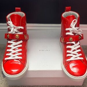 Versace Glossy/Patent lthr High-Top Sneakers sz 39.